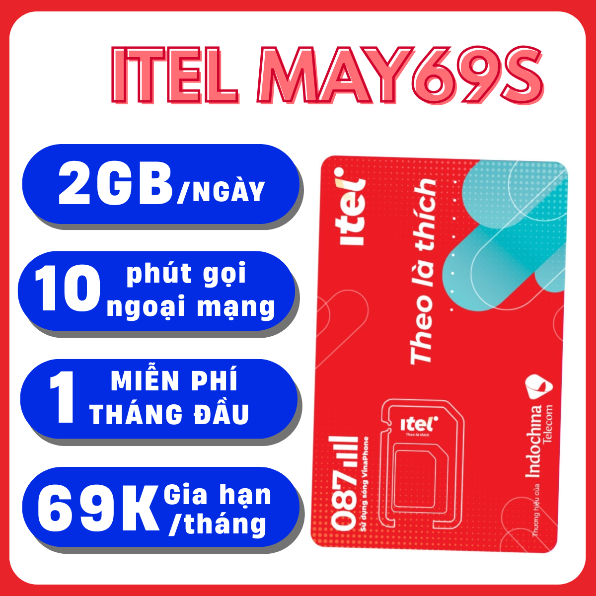 ( PHÍ CHỈ 35K/THÁNG ) Sim 5G Itel Chuẩn Sóng Vinaphone MIỄN PHÍ DATA & NGHE GỌI - MIỄN PHÍ 1 THÁNG Đ