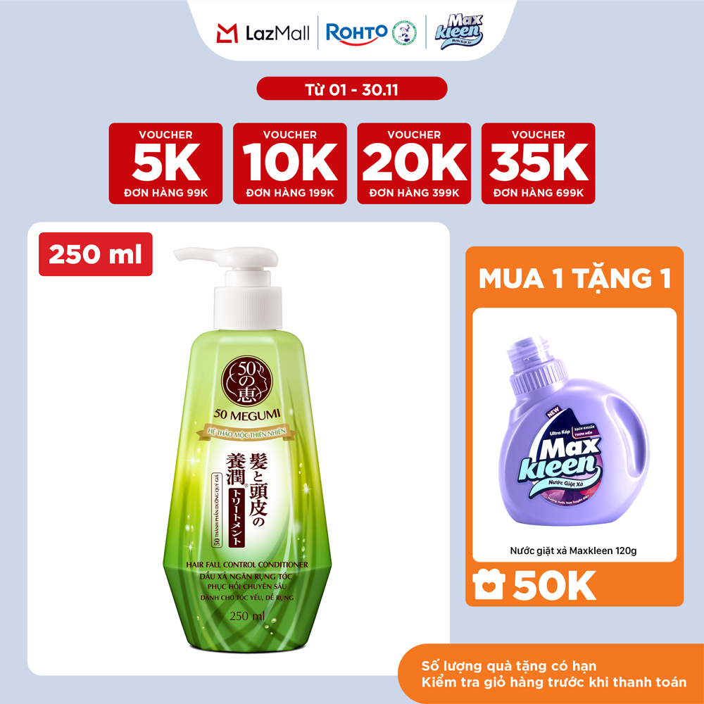 Dầu xả ngăn rụng tóc dưỡng tóc 50 Megumi Hair Fall Control Conditioner