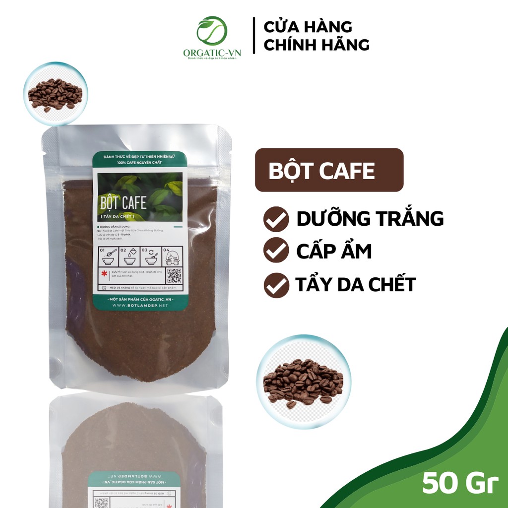 [ 100GR ] Bột cà phê nguyên chất - Đắp mặt - Giúp tẩy da chết Dưỡng trắng da - Handmade -  Giảm Mụn Mát Da- Mỹ phẩm Handmade - giảm cân làm đẹp