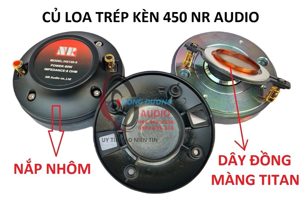 GIÁ 1 CHIẾC - CỦ TRÉP 450 NR AUDIO - TỪ 120 CÔN 44.4 TITAN - LOẠI VÍT ỐC - LOA TREBLE RỜI