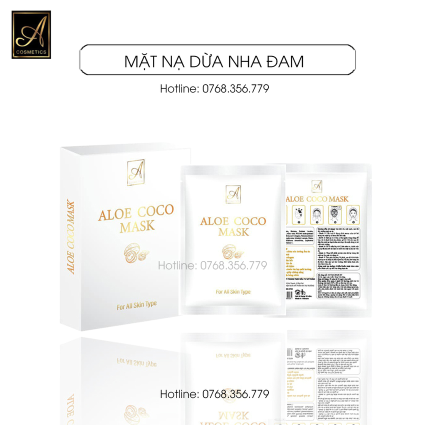 Mặt Nạ Dừa Nha Đam Lên Men Tự Nhiên 100% - 1 Set 67 Miếng Tặng Kèm Băng Đô