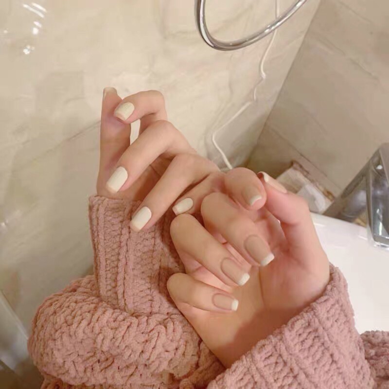 Nail giả trơn đơn giản tự gắn tại nhà – tặng kèm keo dũa A56