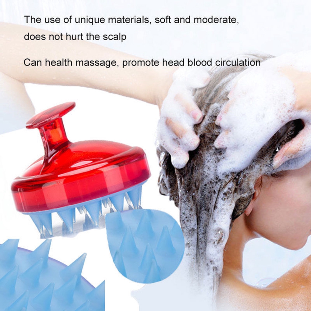 [HCM]Bàn chải gội đầu mát xa (đỏ xanh) - Dụng cụ massage làm sach tóc