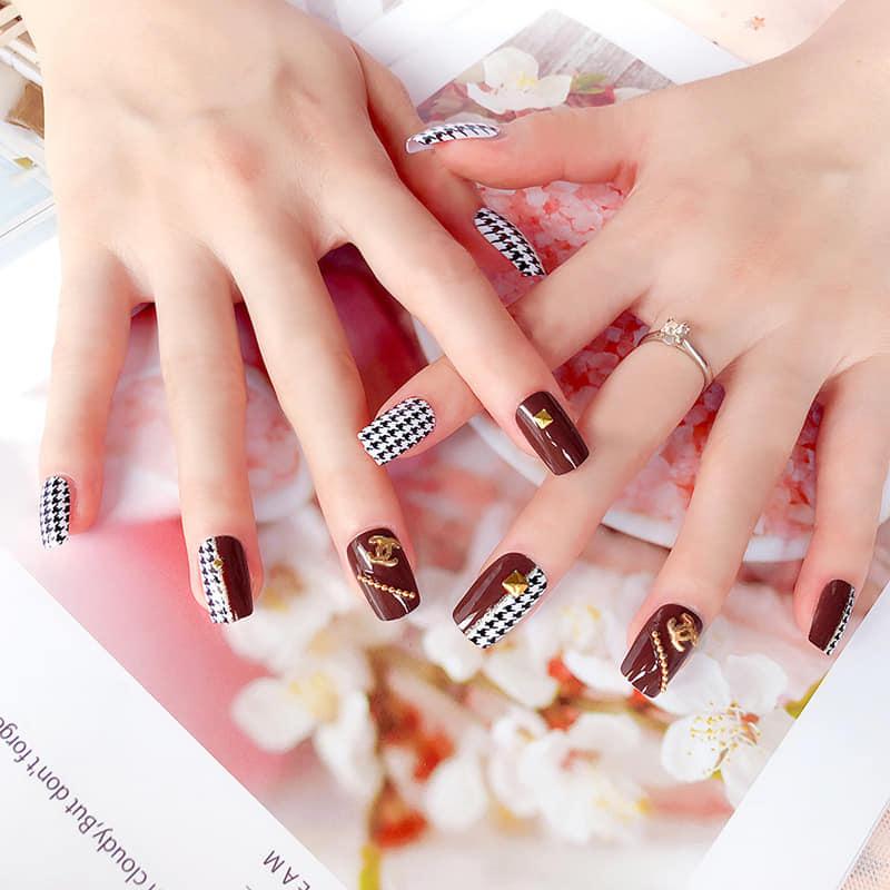 Bộ 24 Móng Tay Giả Nail Giả Móng Giả A37 (Kèm Keo Dán)