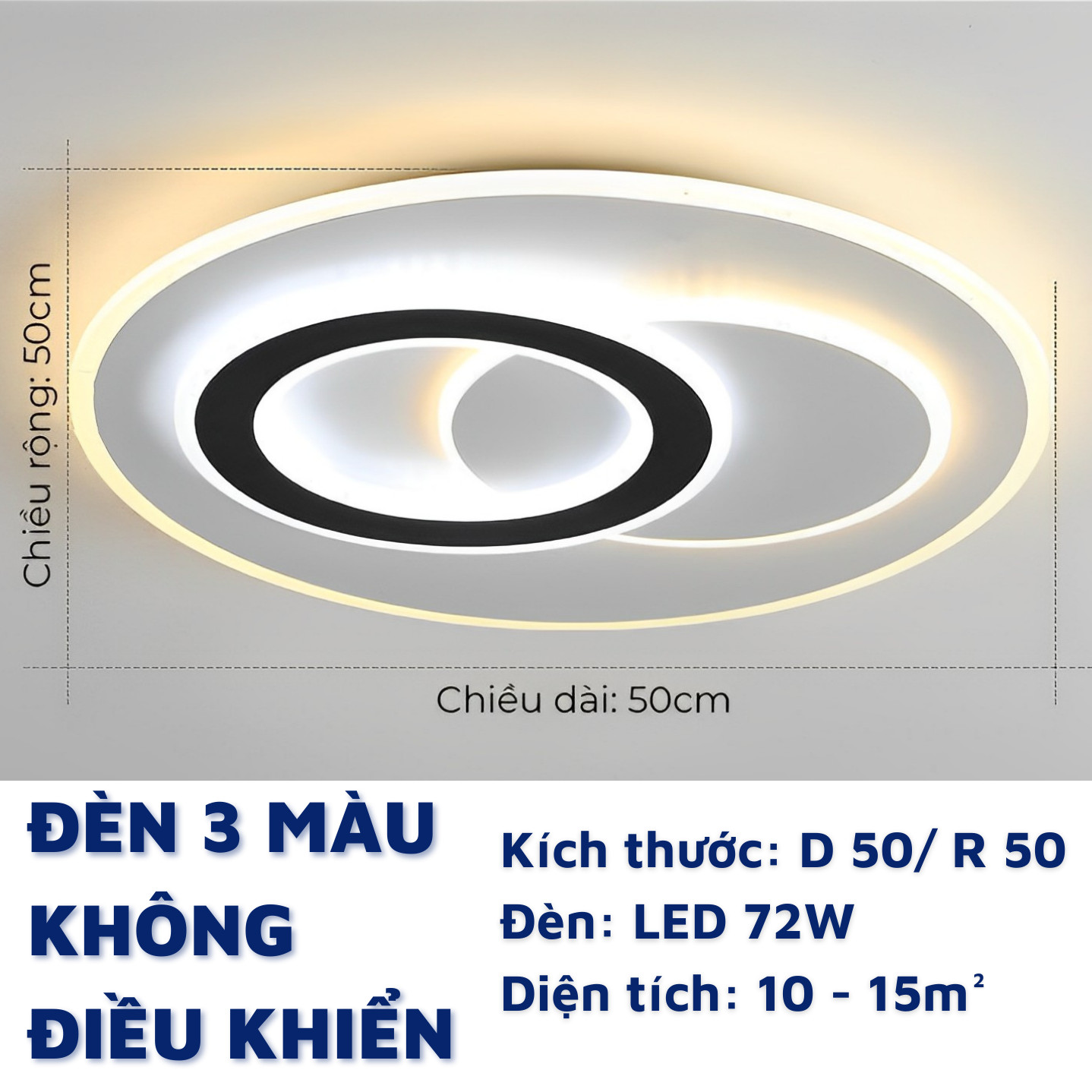 Đèn ngủ ốp trần thông minh ATH LIGHTING loại đèn trần phòng khách phòng ngủ thế hệ mới có thể điều chỉnh độ sáng và 3 chế độ màu bằng điều khiển từ xa
