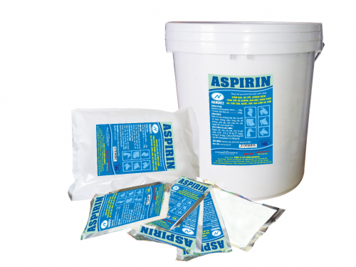 Gói 100g Aspirin hạ sốt tiêu viêm tăng đề kháng giải độc trên trâu bò cừu ngựa lợn chó và gia cầm