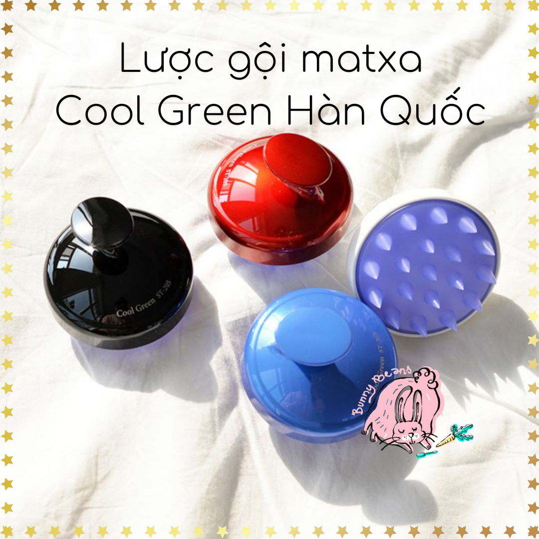 Lược Gội Đầu Silicon Cool Green Matxa Da Đầu Trị Gàu Dưỡng Tóc - Hàn Quốc (Shop Bunny Beans)