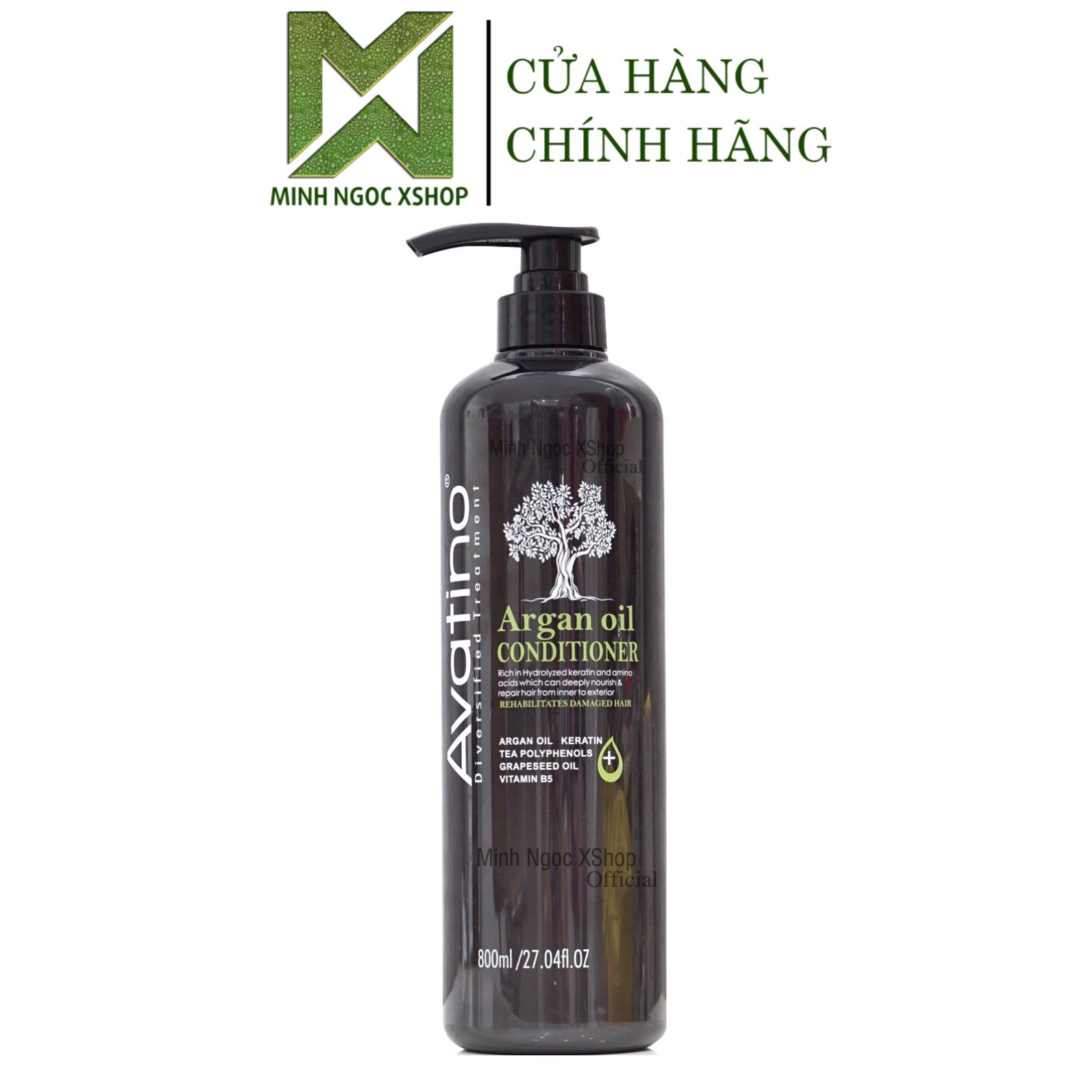 Dầu gội xả kem ủ tóc phục hồi siêu mượt Avatino Argan Oil 500ML - 800ML