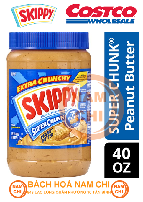 [BƠ HẠT] Bơ Đậu Phộng Skippy SuperChunk 1.36kg Mỹ USA