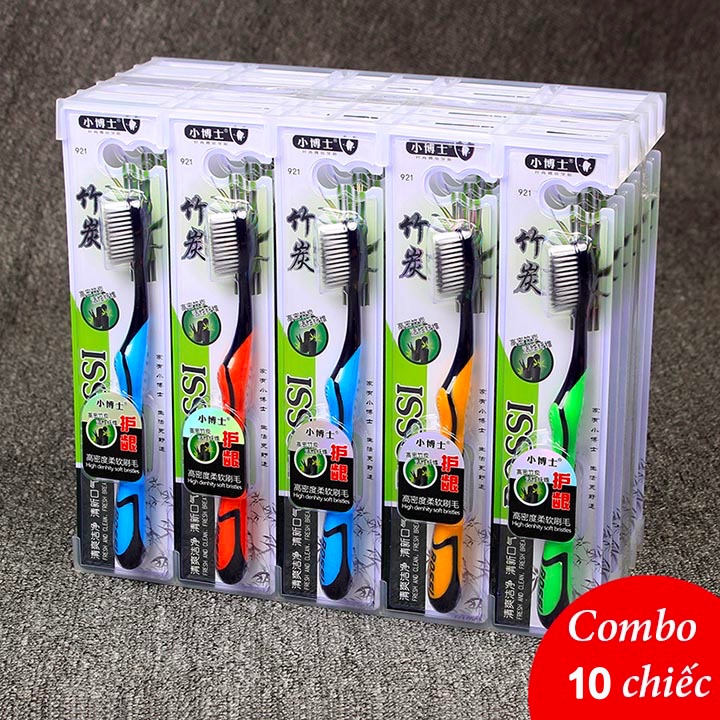 Combo 10 chiếc Bàn Chải Đánh Răng Làm Từ Than Hoạt Tính BOSSI Hàn Quốc - BOSSI 921 10 chiếc