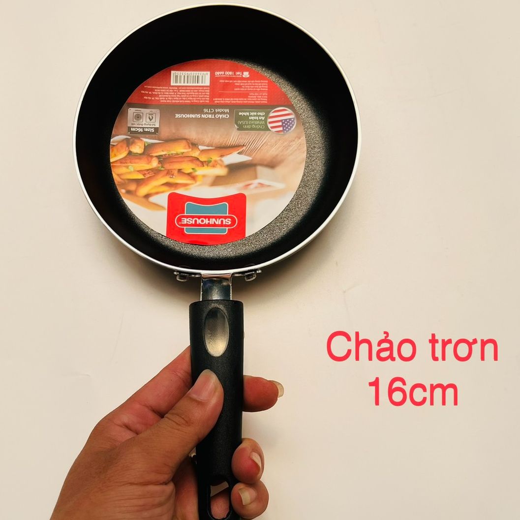 Chảo chống dính Vân Đá cao cấp SUNHOUSE SHG 16cm / 18cm / 20cm / 22cm / 24cm / 26cm / 28cm / 30cm  d