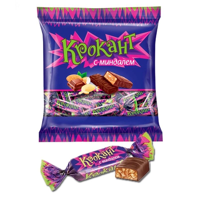 Kẹo Socola (Chocolate) tím Krokant phủ Socola Hạnh Nhân - Hàng nội địa Nga