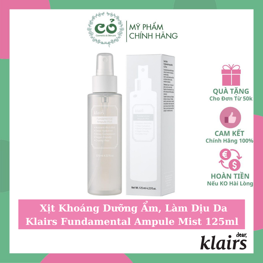 [Hcm]Xịt Dưỡng Da Klairs Fundamental Ampule Mist 125Ml