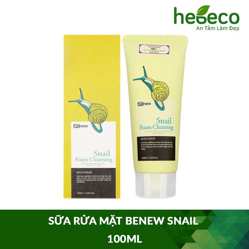 Sữa Rửa Mặt Làm Trắng Và Giảm Vết Thâm Nám Chiết Xuất Từ Dịch Ốc Sên Benew Snail 100Ml - Hàn Quốc