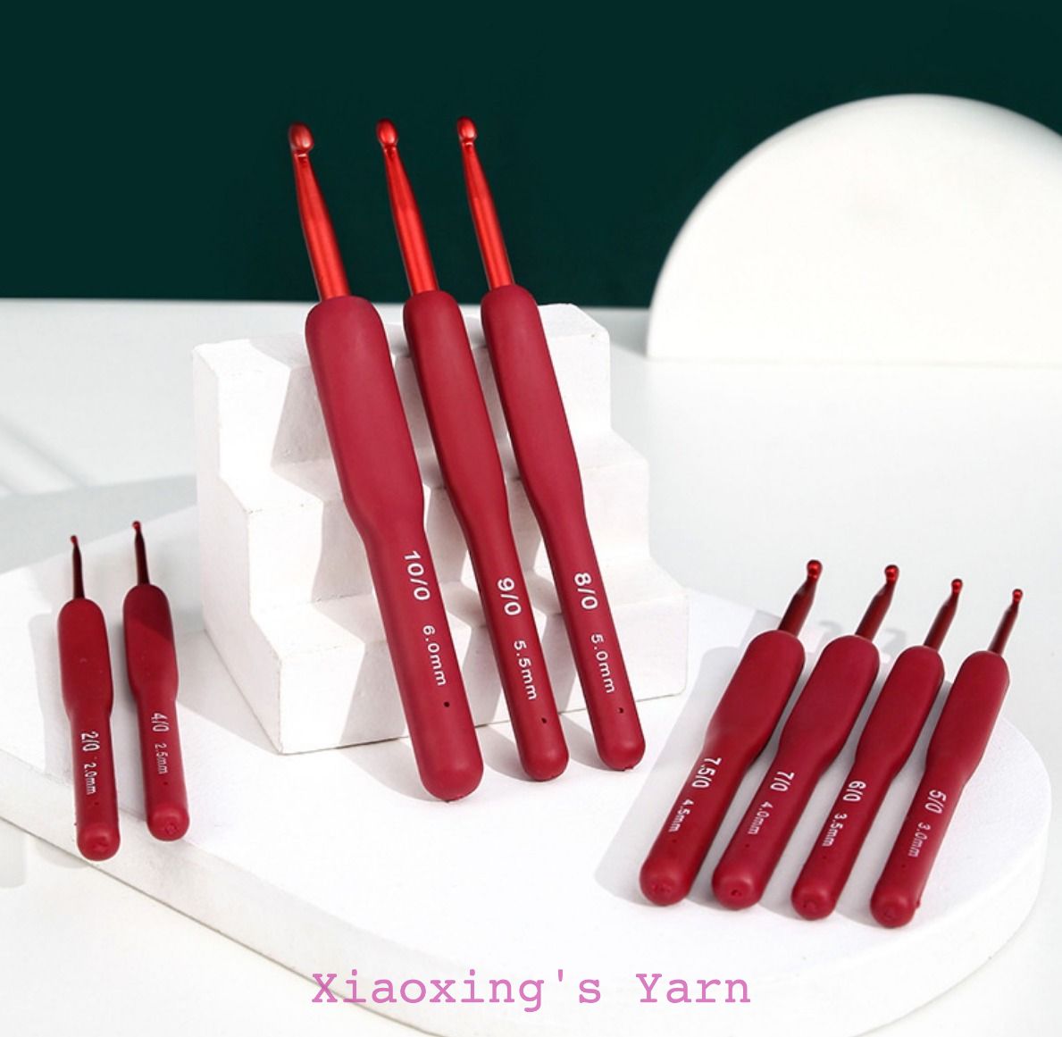 Kim móc đỏ cán dẻo bằng thép không gỉ êm tay 2-6mm tlip đỏ | Xiaoxings Yarn
