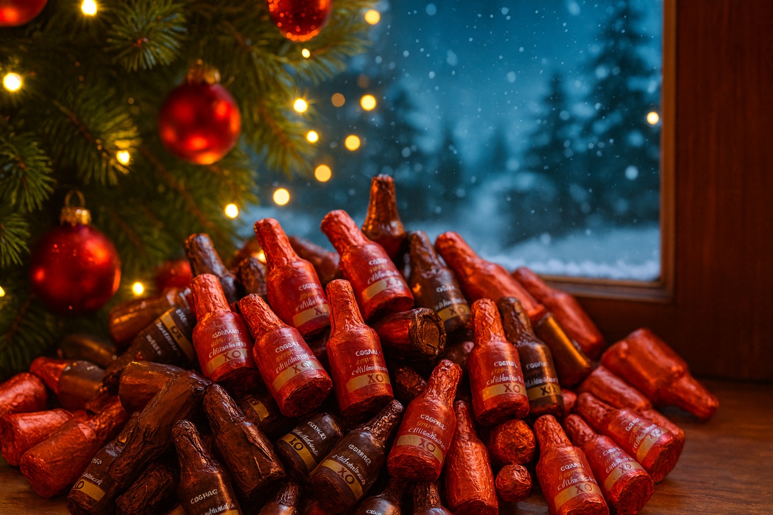 10 kẹo socola nhân sữa hình chai rượu  socola giáng sinh