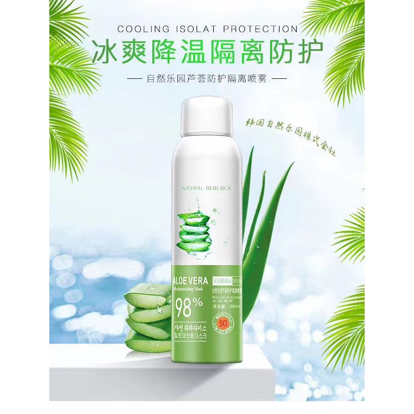 [Hcm]Xịt Chống Nắng Trắng Da Aloe Vera 200Ml Hàng Chính Hãng Nội Địa Trung Chiết Xuất Nha Đam Tươi Mát