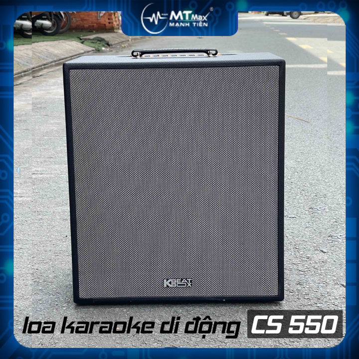 Loa Di Động ACNOS CS550 công suất 300w tặng kèm 2 micro không dây thiết kế bọc da sang trọng đẳng cấ