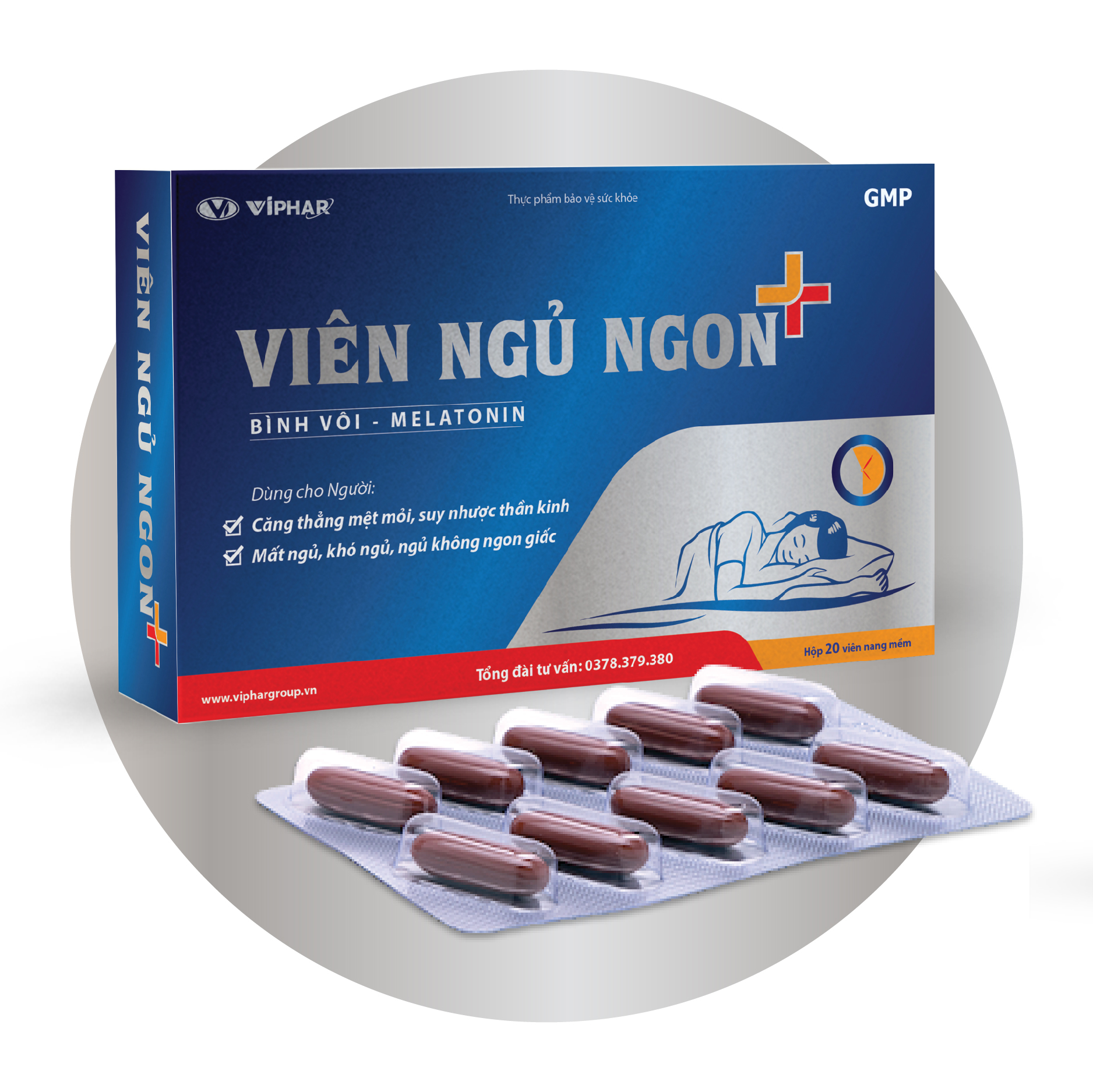 (Chính Hãng) Viên Ngủ Ngon + Đông Trùng Hạ Thảo (Hộp 20 Viên): Giúp Ngủ Ngon Ngủ Sâu Giấc Giảm Căng Thẳng Mệt Mỏi Suy Nhược Thần Kinh. Bồi Bổ Sức Khoẻ An Toàn Sử Dụng Tác Dụng Rõ Rệt