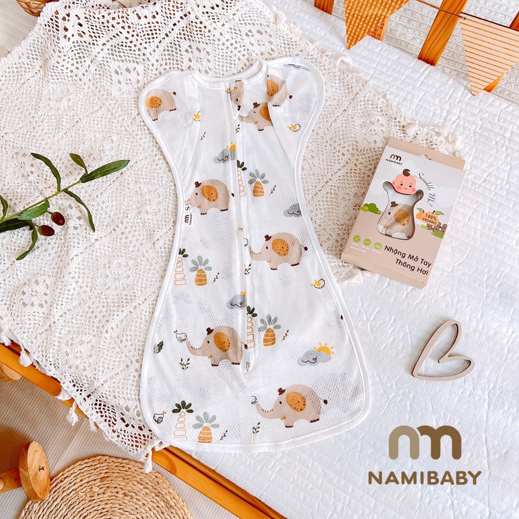 Nhộng Chũn Thông Hơi Mở Tay NaMi Cho Bé Nhộng Thông Hơi Siêu MỏngMềm Chũn Lưới Thoáng Khí
