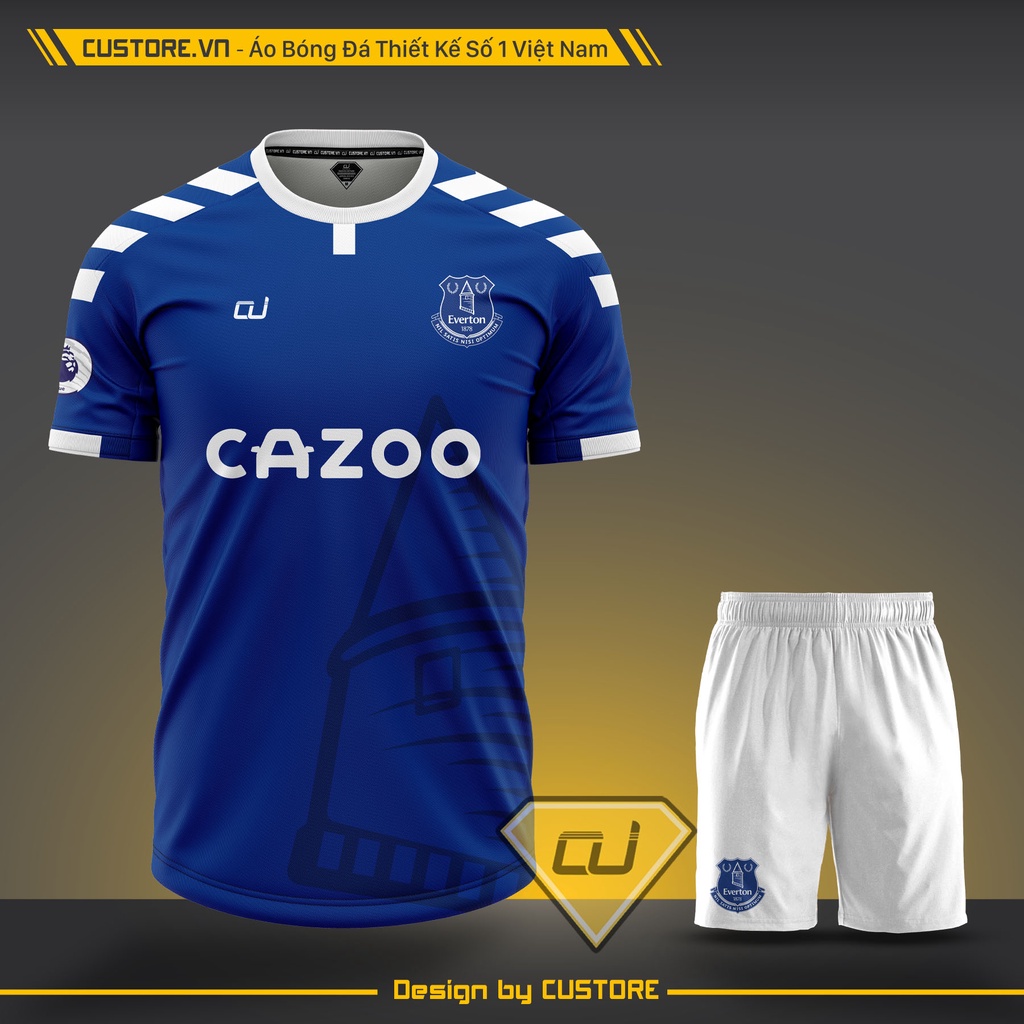 [HCM]Bộ quần áo đá bóng CLB EVERTON Bích Trắng CUSTORE giá rẻ
