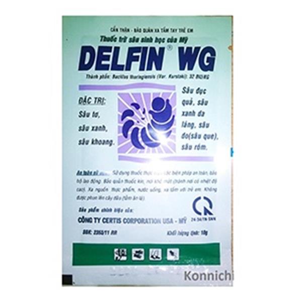 Diệt sâu vi khuẩn Delfin WG 50g an toàn cho gia đình trồng rau sạch ( vi sinh Bacillus thuringi