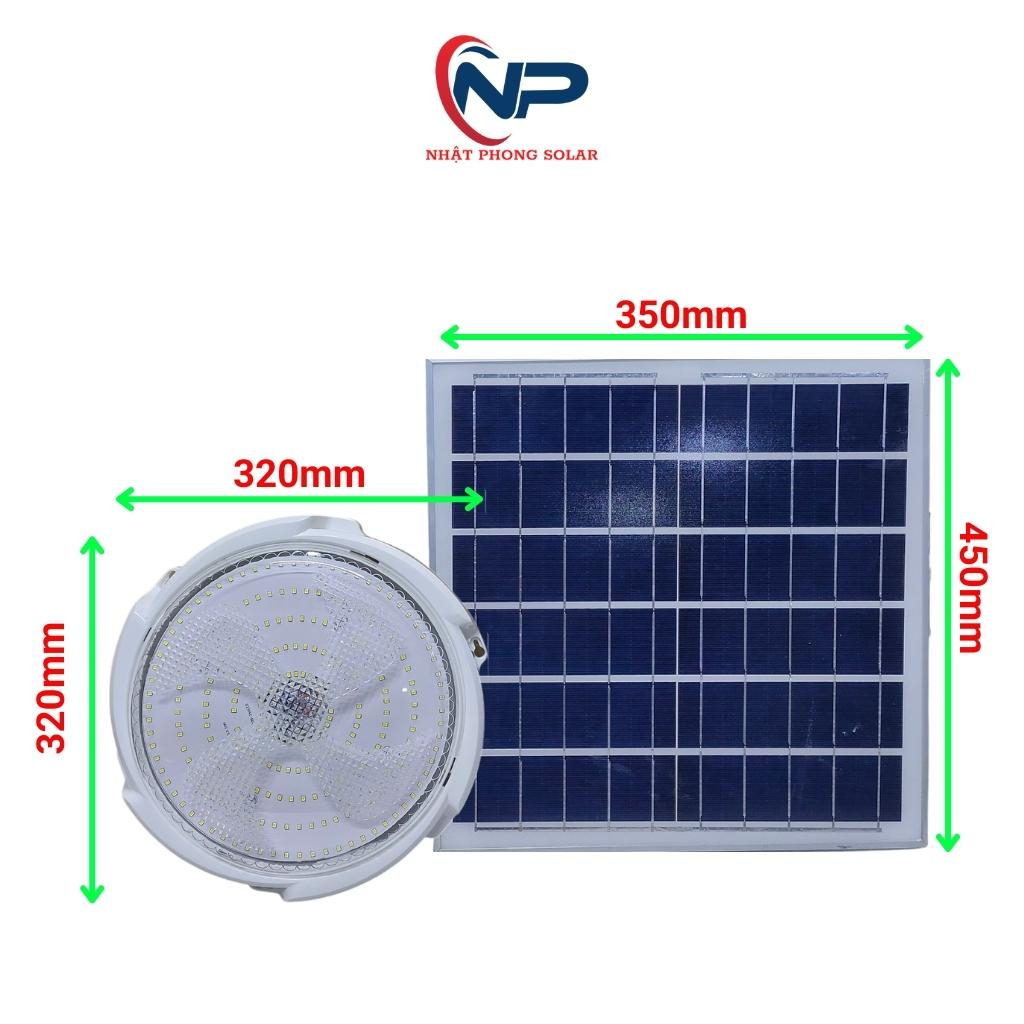 Đèn Năng Lượng Mặt Trời Ốp Trần Lốc Công Suất 300W Tiết Kiệm Điện Tuổi Thọ 10 Năm Có Điều Khiển Từ Xa
