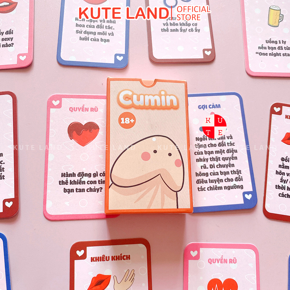 [Che Tên] Bộ Bài Cặp Đôi Cumin Dạo Đầu Cho Cặp Đôi Hẹn Hò 51 Lá Bài Drinking Game Quyến Rũ Cho Tình 