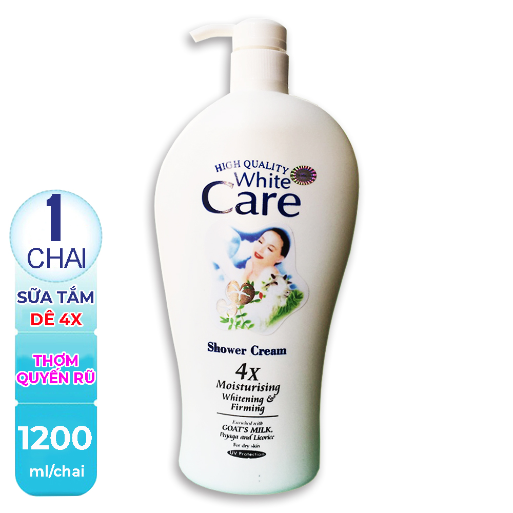 [HCM][ HƯƠNG THƠM QUYẾN RŨ – DỊU DÀNG ] Sữa Tắm Dê White Care Cao Cấp Chai Khổng Lồ 1200ml (Date: 02/2023)