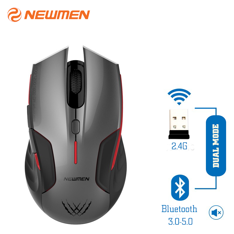 Chuột không dây newmen E500 Pro sử dụng 2 chế độ bluetooth & usb wireless