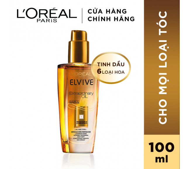 [Hcm]Dầu Dưỡng Tóc Chiết Xuất Tinh Dầu Hoa Tự Nhiên - Elseve Extraordinary Oil Loreal 100 Ml