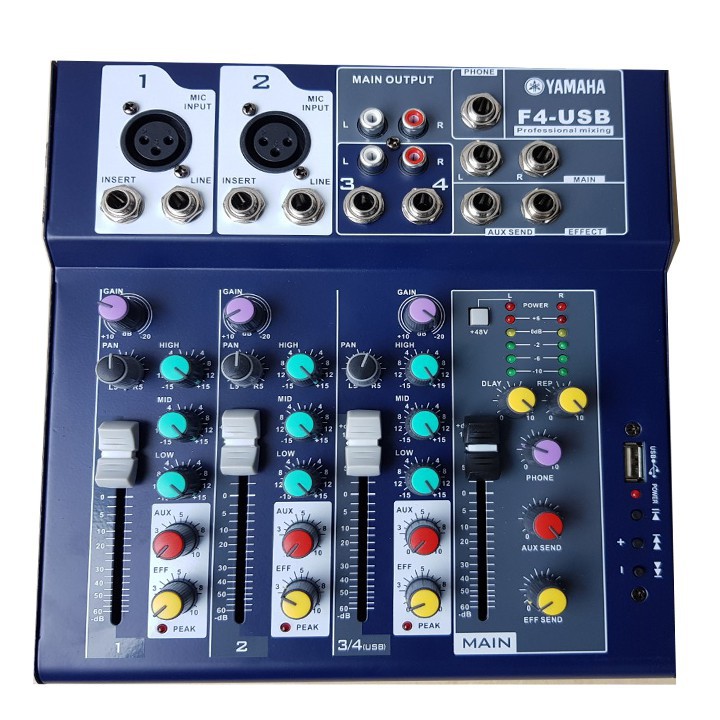 Bàn trộn âm thanh Mixer YAMAHA F4 Mixer F4 Pro có Bluetooth và vang 16 số chuyên nghiệp