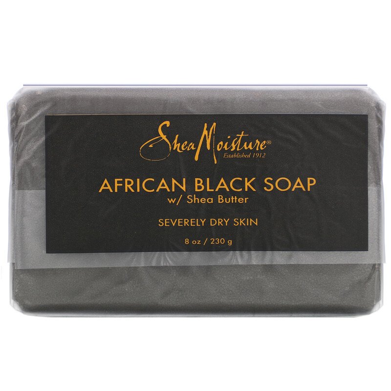 {Hàng Chuẩn Mỹ} Xà Phòng Đen Shea Moisture African Black Soap With Shea Butter 8 Oz (230 G)