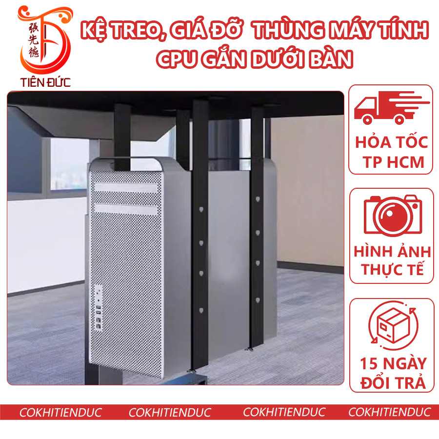 Kệ Treo CPU Máy Tính Thép Sơn Tĩnh Điện Giá Treo Gắn Dưới Bàn Dá Đỡ Thùng Case May Tinh Ke Gia Do