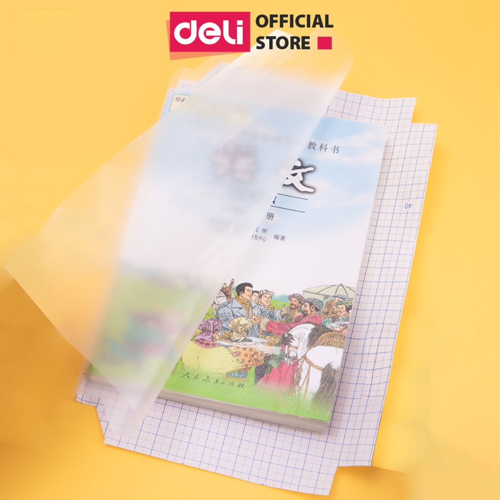 Decal bọc vở trong suốt Deli - set 10 chiếc - Phù hợp với nhiều loại sách vở học sinh - 70601
