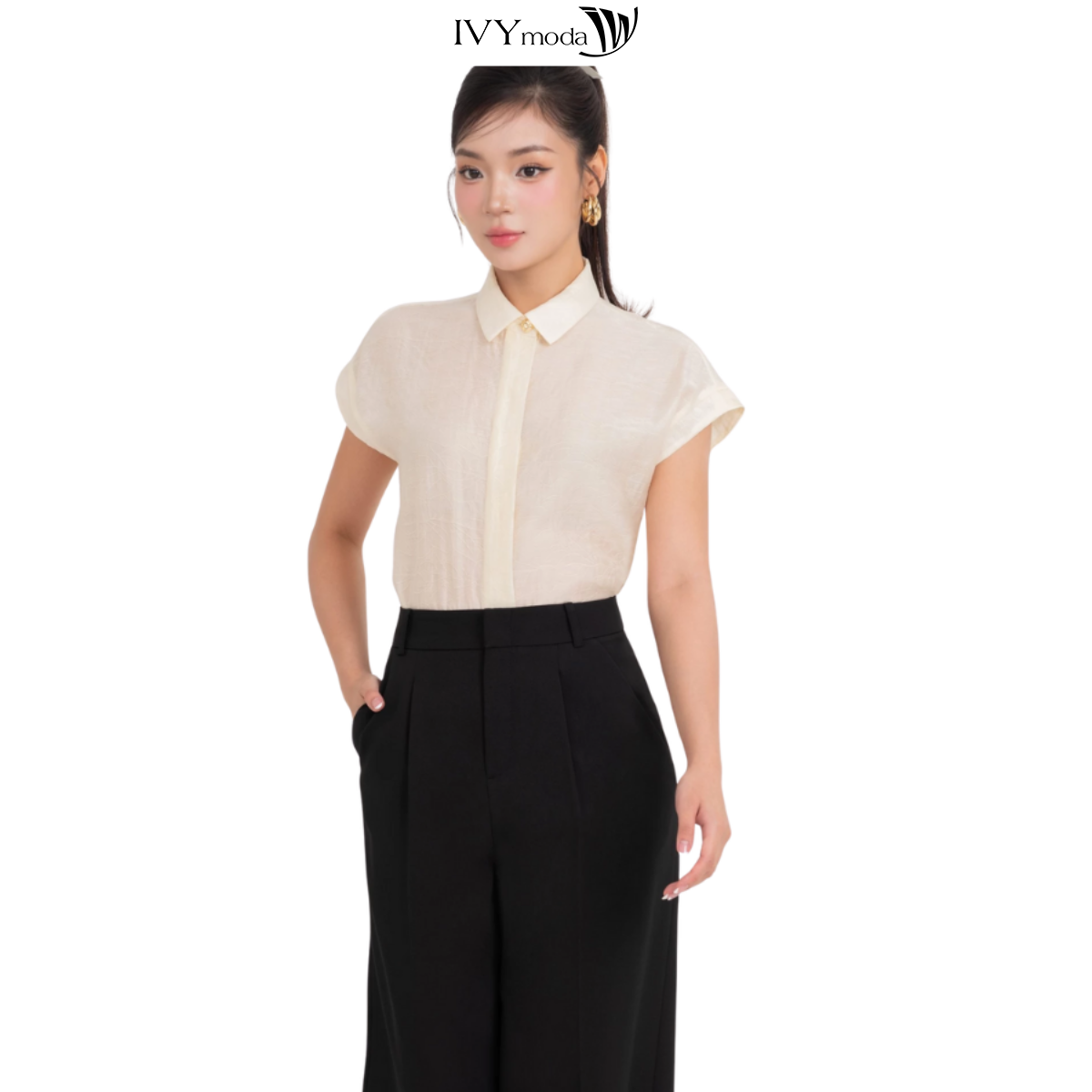Ivory Blouse - Áo sơ mi Tencel áo công sở nữ IVY moda MS 16T0278