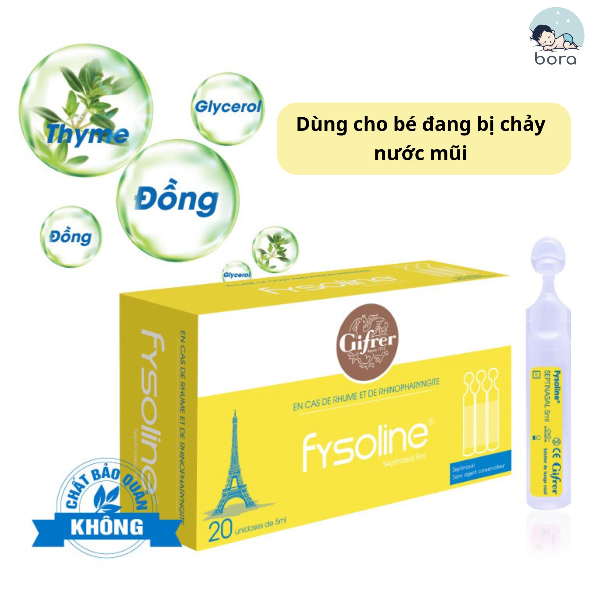 Nước muối sinh lý Physiodose Fysoline Gifrer (Pháp) cho trẻ sơ sinh
