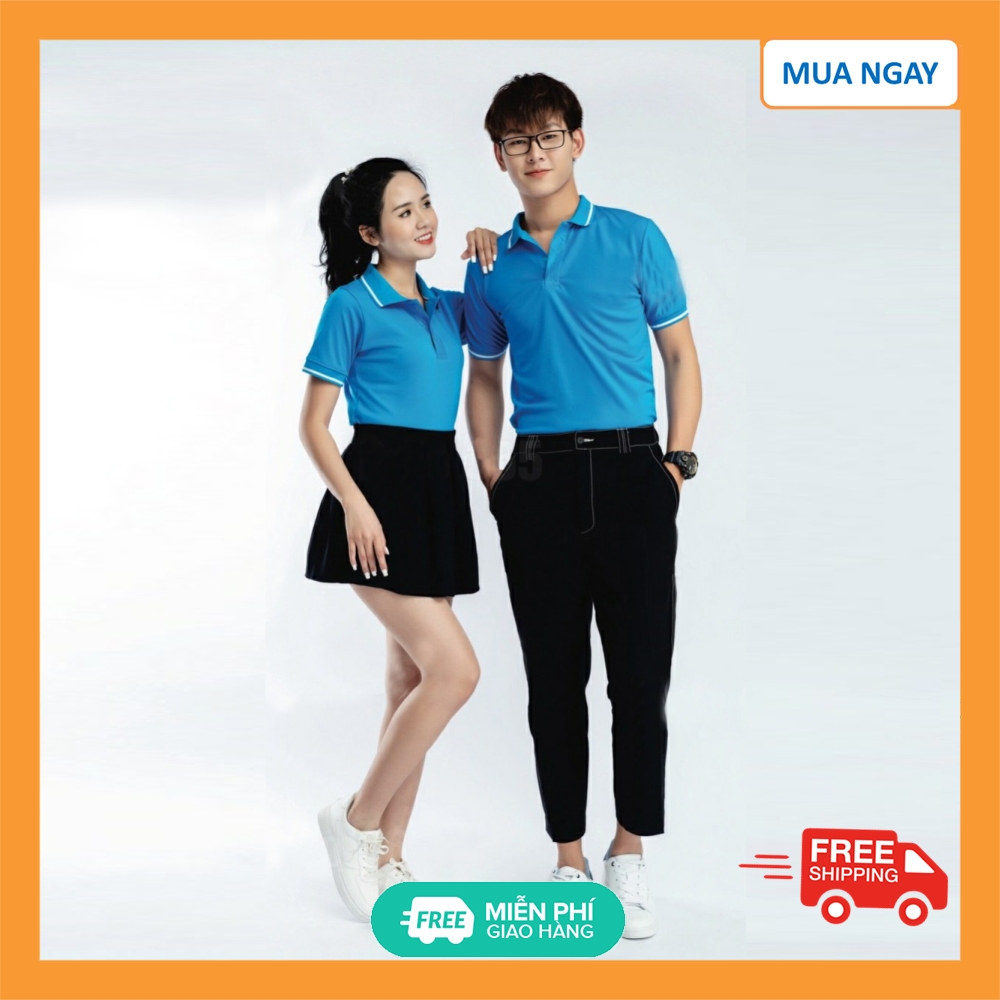 Áo polo nam nữ có cổ tròn đẹp giá rẻ form rộng OHANA - Áo thun polo nam trơn vải cotton cá sấu dày d