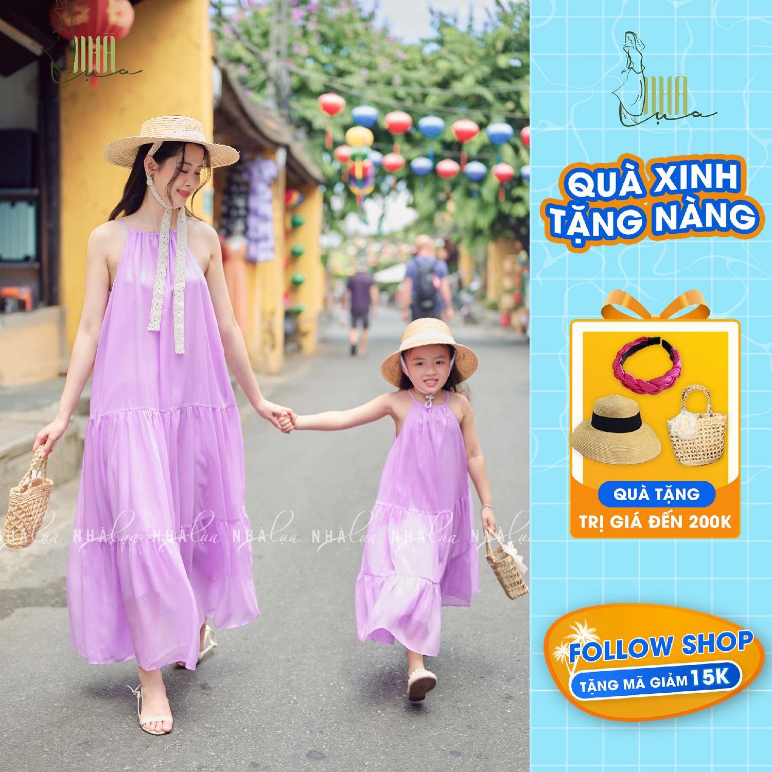 Mua váy đôi mẹ và bé ̣̆ ̛̀ LINA KIDS - sét váy mẹ và bé cổ thuyền - Váy -  8-10kg tại Lina Kids Shop | Tiki