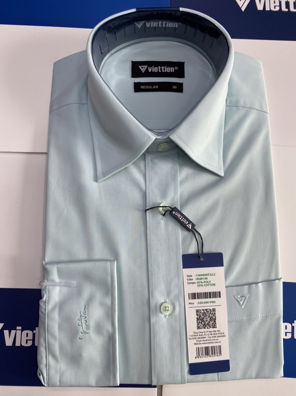 VIỆT TIẾN ÁO SƠ MI NAM size 36 dưới 60kg