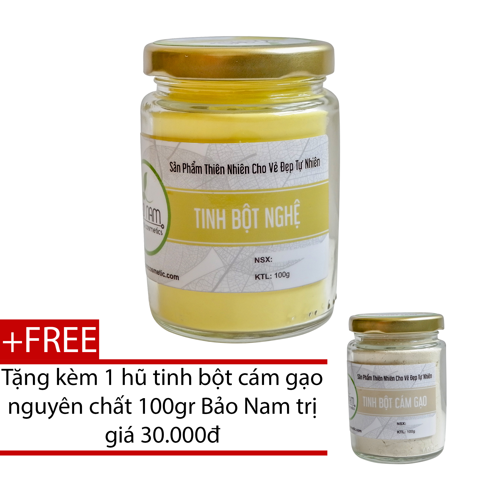 [Hcm]Tinh Bột Nghệ + Tặng Bột Cám Gạo Nguyên Chất Bảo Nam (100Gr/Hũ) [ Đã Được Kiểm Nghiệm Y Tế ]