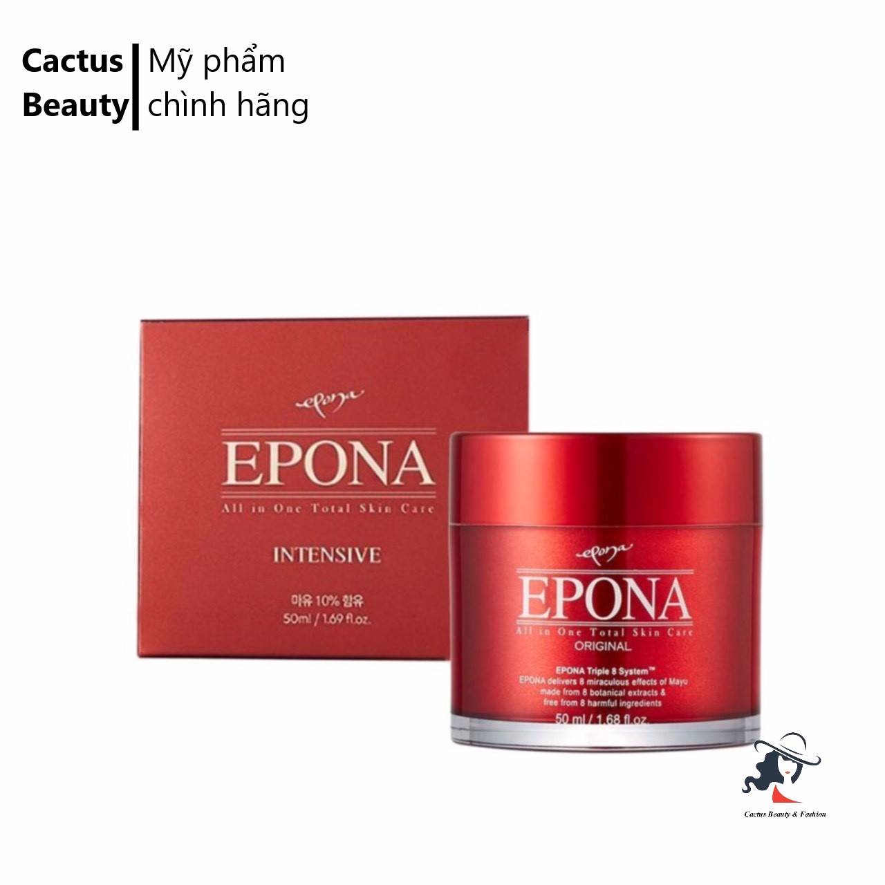 [Hcm]Kem Epona All In One Total Skin Care Intensive 50Ml ( Hộp Đỏ)