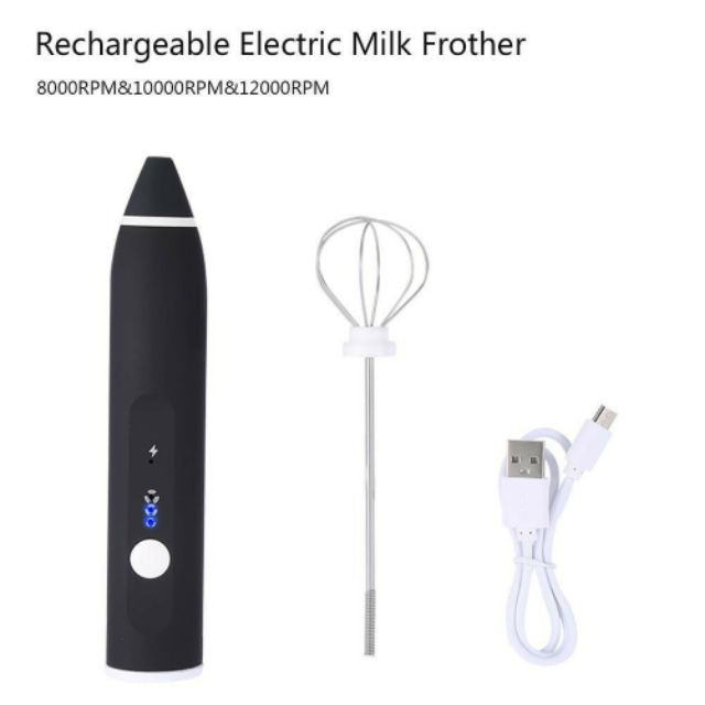 Electric Milk Frother Battery Operated Manual Milk Whisk for Coffee & Chocolate - ABS/Alloy