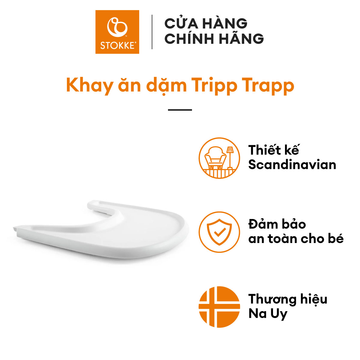Khay ăn dặm cao cấp Stokke Tripp Trapp Tray với chất liệu nhựa không chứa BPA an toàn cho bé dễ dàng vệ sinh