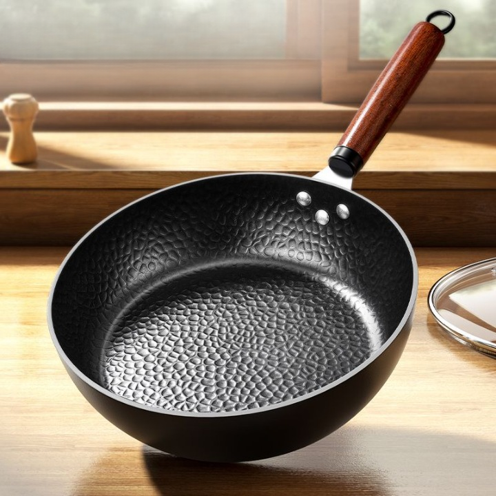 Chảo Chống Dính Sâu Lòng Cao Cấp Nhật Bản Size 28cm - Lòng Sâu Dùng Được Cho Mọi Loại Bếp
