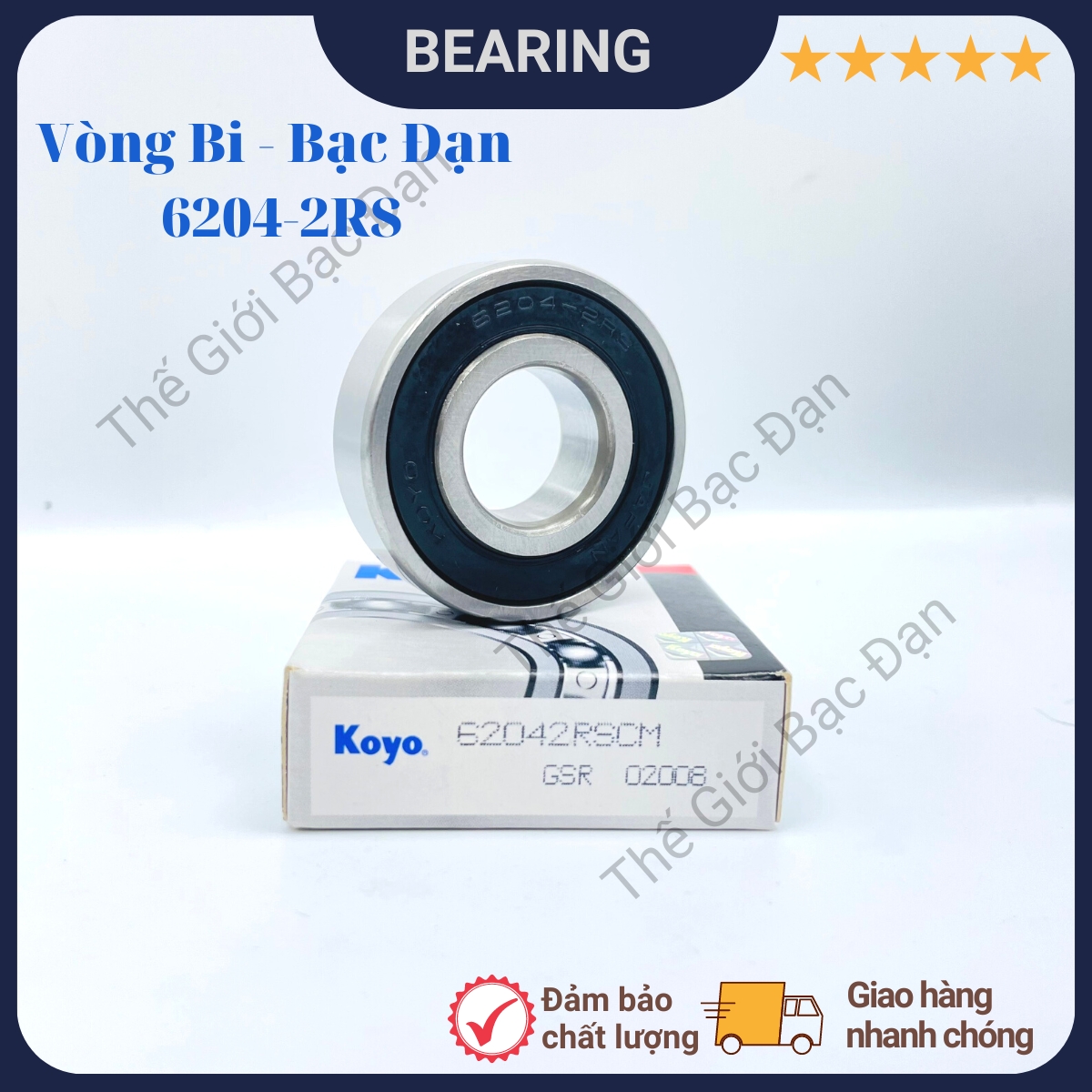 Vòng bi bạc đạn  6204 2rs KOYO - hàng đẹp - chất lượng cao - Thế Giới Bạc Đạn