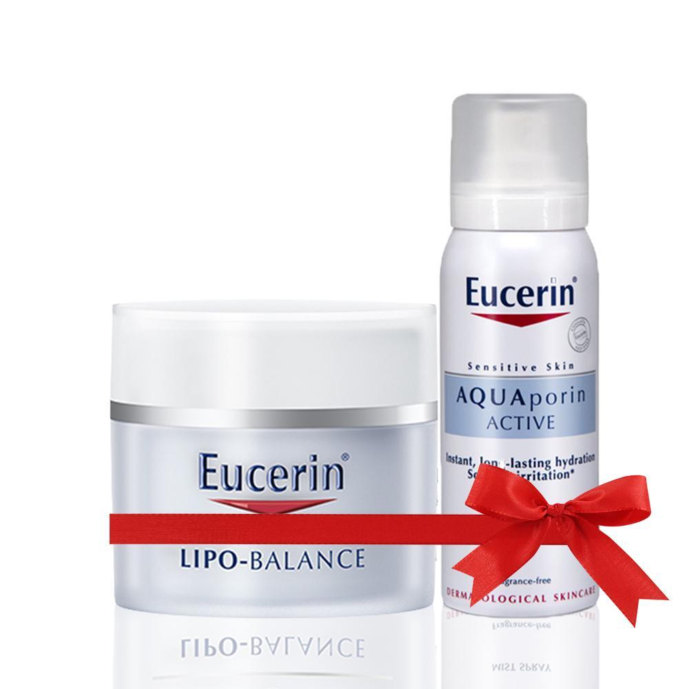 Combo Kem Dưỡng Ẩm Cho Da Khô Và Nhạy Cảm Eucerin Lipo Balance 50Ml + Xịt Khoáng 50Ml