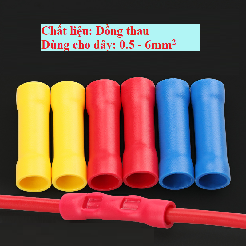 Ống nối dây điện combo 100c cos nối dây điện đầu cos nối thẳng ống bọc dây điệncốt nối dây điện cos 