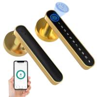 Tay cầm khóa cửa vân tay nắm cửa tròn Phòng mở khoá vân tay thông minh điện tử Văn phòng Tuya Khóa vân tay khóa cửa gỗ phòng ngủ