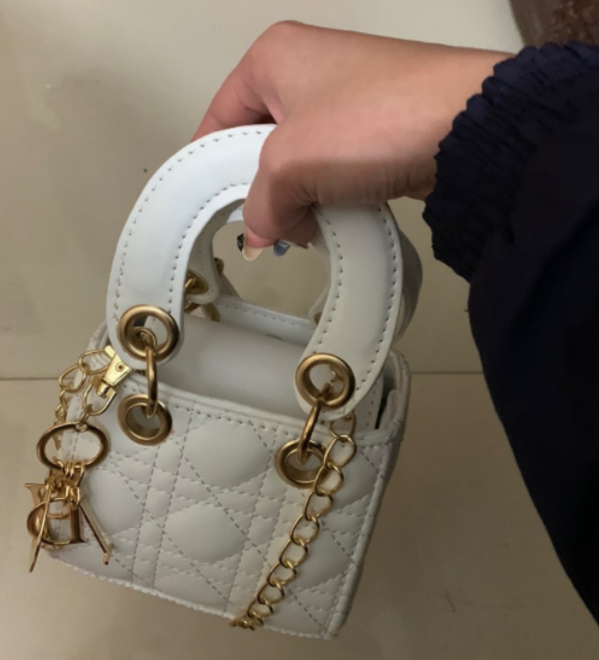 Túi xách nữ Dior 19cm hoạ tiết oblique size 19cm kèm dây xích đeo đc   lien fashion
